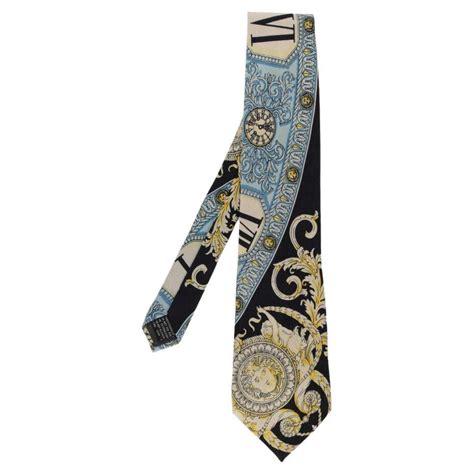 Silk tie Gianni Versace Grey in Silk 